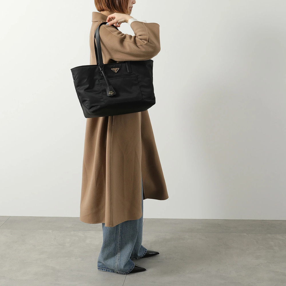 Prada Tote Tessuto Saffiano Bag Triangle Re Edition Re Saffiano Leather NERO